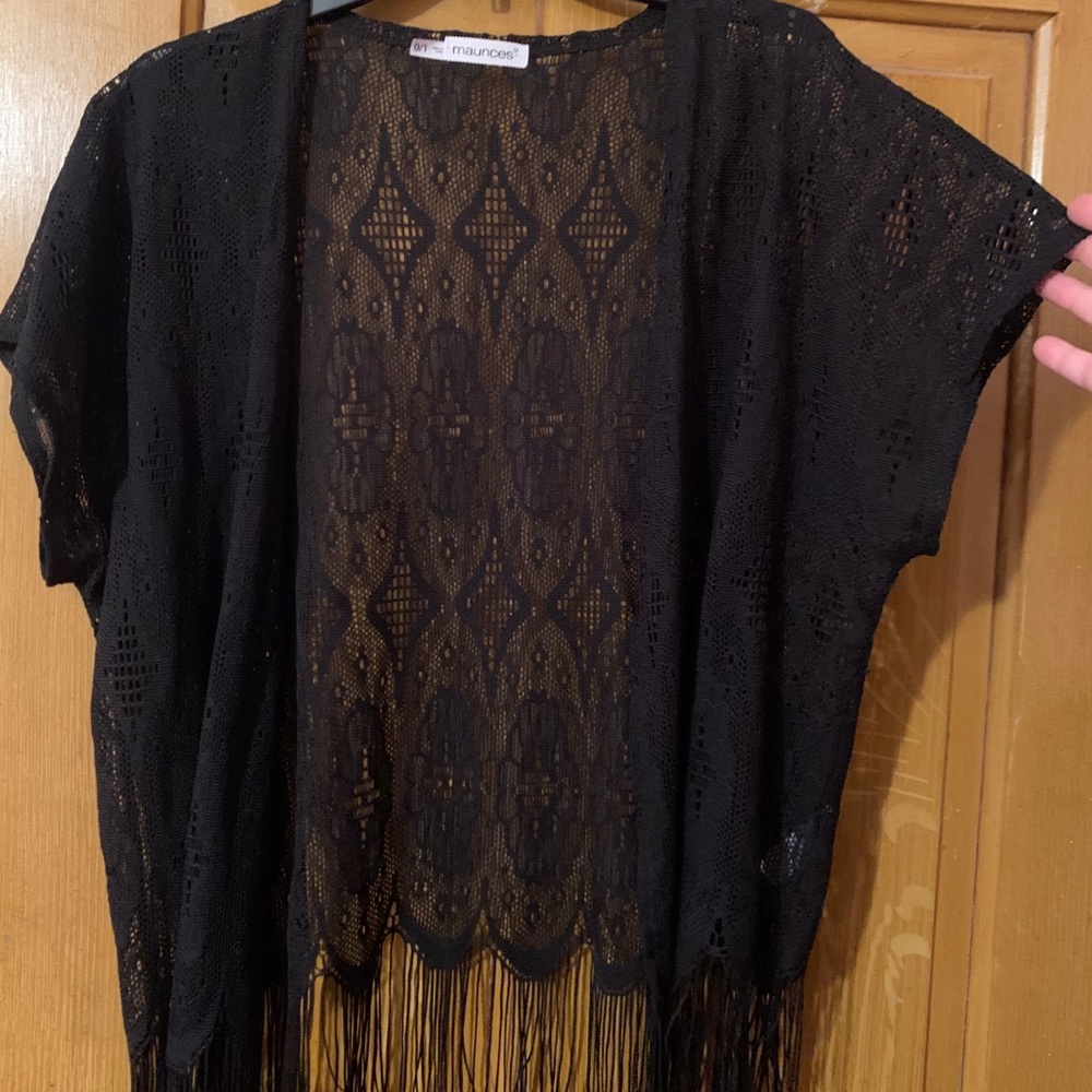 Black short sleeve cover-up